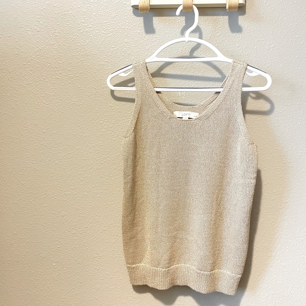 LOFT Knit Tank. Size: SP. Color: Tan